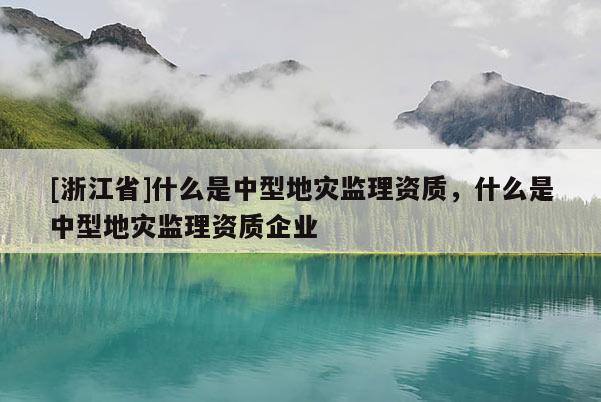 [浙江省]什么是中型地災監理資質，什么是中型地災監理資質企業