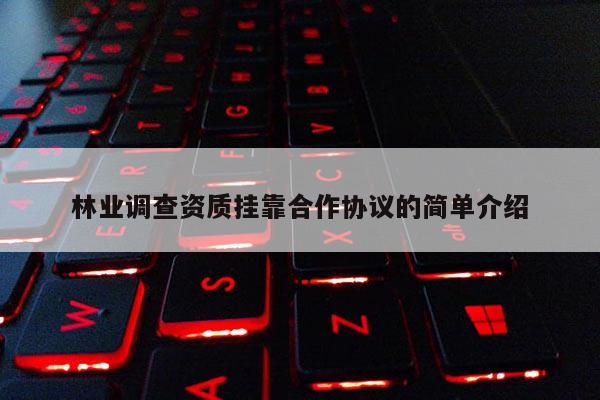 林業(yè)調(diào)查資質(zhì)掛靠合作協(xié)議的簡單介紹