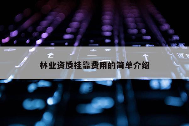 林業(yè)資質(zhì)掛靠費用的簡單介紹